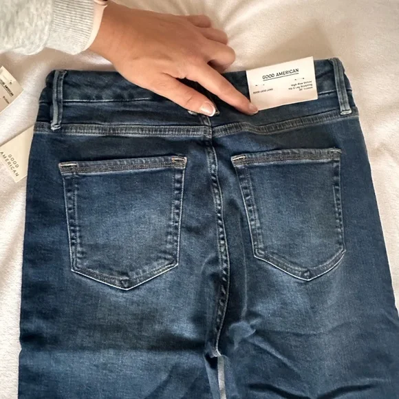Good American High-Rise Skinny Jeans - Dark Blue - Picture 2 of 4